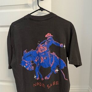 Bad Bunny Black Graphic Cowboy Tee- Nadie Sabe